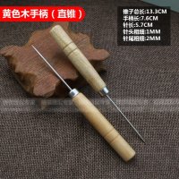 뚫은 송곳 플라스틱 손잡이 신발 펀치 도구 0 20Yellowwoodenhandle