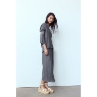 ZARA 자라 가죽 웨지 샌달 크림 1369 210 322983 277332408