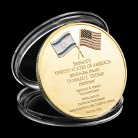 이스라엘 소장용 금도금 기념 주화 장식 미국 도널드 트럼프 챌린지