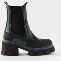 GANNI 가니 여성 Chunky leather Chelsea boots 그린 reenGEN2 1539537G