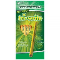 Ticonderoga Tri-Write 지우개 안 달린 초보자용 연필 부드러운 배럴 2개 36개 팩