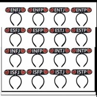 MBTI 머리띠 양면 16개 한세트 인생네컷소품 파티 체육대회