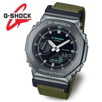 지샥 G-SHOCK 지얄오크 메탈 패브릭밴드 전자 군인시계 GM-2100CB-3A