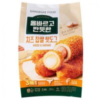 올바르고 반듯한 치즈 찹쌀 핫도그 7개입 냉동 560g 1개 아이스박스