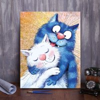 사랑꾼 고양이 그림 액자 색칠하기 세트 DIY 컬러링 인테리어 유화