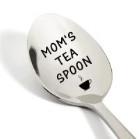 Moms Tea Spoon 각인 스테인리스 스틸 딸 아들이 주는 엄마를 위한 차 애호가 선물 생일 어머니의 날 크리