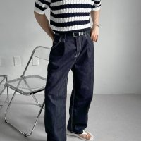 One-tuck stitch denim pants 남자 원턱 스티치 데님 팬츠 바지 셋업