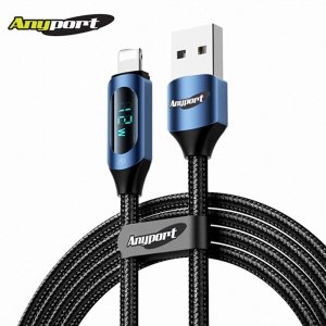 애니포트 USB-A TO 8핀 12W 디스플레이 고속충전케이블 AP-UTAD12W 2M 아이폰 충전