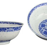 8.4인치 대면 국수  샐러드  DESSERT CERAMIC BOWL BLUE AND WHITE PORCELAIN O 784008107427