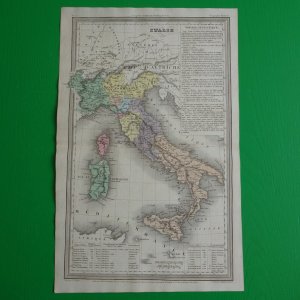 이탈리아의 오래된 지도 1838 원본 앤티크 이탈리아 빈티지 지도 인쇄 10X16