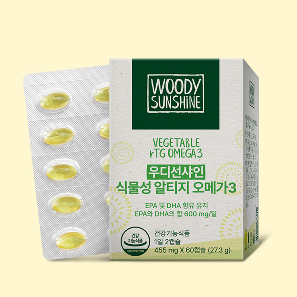 <b>우디선샤인</b> 식물성 알티지 rTG 오메가3  60정  1개