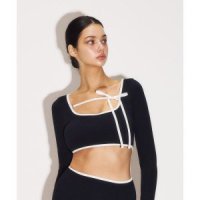 VINAJ 라인 클래식 비키니 브라탑 BK Side ribbon Line Classic Bikini Bra Top