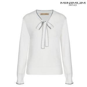 [미니멈] 리본 배색 자수 니트 MXCGKU7250-IV