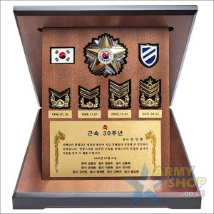 [세로형 조개패 모델 A101 ]육군 근속30주년기념 나무상패 -  소형,중형,대형 (근속 30주년, 전역패, 재직기념패)