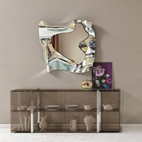 Modern Decorative Wall Mirror Living Room Metal Quality Designer Mirror Squares Aesthetic Custom-mad