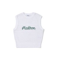 말본골프 말본 MALBON 말본 스크립트 크로셰 WOMAN Boucle knit vest