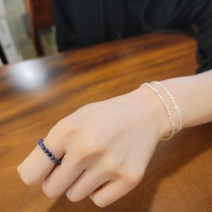 사파이어 9월 탄생석 원석 실버볼 링, 모앤애블띵