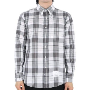 톰브라운 M 체크 긴소매 셔츠 23 S 남성 마드라스 스트레이트 그레이 MWL272A F0171 035