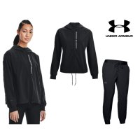 언더아머 UNDER ARMOUR 여성 UA 얇은소재 기능성 우븐 크롭 바람막이 조거 팬츠 세트 - 언더아머UNDER ARMOU 1369889 1348447