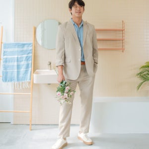 (L-4XL)모그파스 린넨자켓+브라이언 밴딩슬랙스[WF수트,정장,데이트,소개팅,오피스]