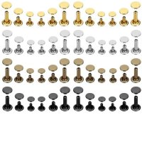 50Sets 5 Metal Double Cap Rivets Stud Round Nail Spike For Leathercraft Repair Shoes Bag Belt C