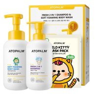 아토팜 프레쉬 2 in 1 샴푸 460ml + 소프트 포밍 바디워시 460ml + 와일드 키티 마스크팩