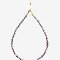 모드곤 골드톤 별장식 블루그레이 담수진주목걸이StarPendant Bluegray pearl necklace