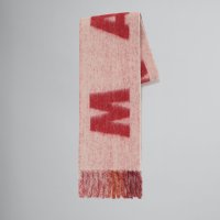 마르니 스카프 숄 MOHAIR AND WOOL SCARF WITH MAXI LOGO 8050268484083