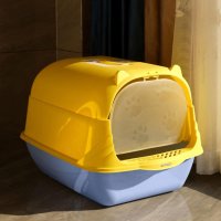 고양이자동화장실 냄새 고양이 화장실 비말 방지 플라스틱 휴대용 킹 사이즈 훈련 사각 애완 동물
