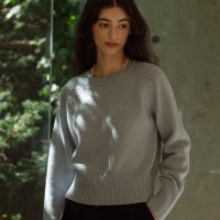 틸아이다이 Extra fine wool knit top Skyblue