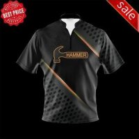 언브랜디드 UNBRANDED 해머 티셔츠 볼링티 Hammer Bowling Shirt Zip Jersey Tee Size S - Unbranded