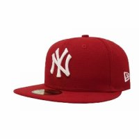 뉴에라 남성 뉴욕 양키즈 MLB 컬렉션 59FIFTY 모자 성인 스칼렛 스칼렛