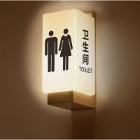 화장실 사인 표지판 램프 toilet 남자 여자 공용 측면