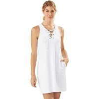 tommy bahama color-block lace-up spa dress