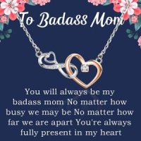 PENQI Badass Mom 선물 러브 하트 펜던트 목걸이 보너스 엄마 시어머니 새어머니 생일 새로운 어머니 주얼