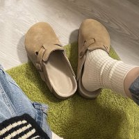 Birken 보스턴 여성 스웨이드 뮬 슬리퍼 데일리 캐주얼 블로퍼