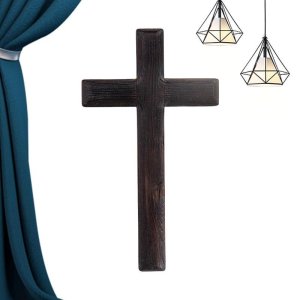 행운을 위한 휴대용 검은 나무 걸쇠 십자가 휴대용 기도실 가정 교회