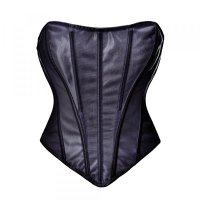 Fashion Corset Top Women Bustier Bodice Corselet Overbust Short Cropped Top Zipper Gothi