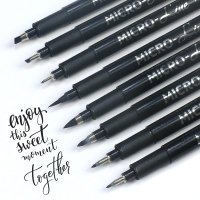 캘리그라피펜 서예 핸드 레터링 펜 안료 라이너 마 -8Pcs