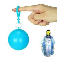 1 PC Portable Disposable Raincoat Ball Plastic Rainwear Travel Emergency Rain Poncho Disposable Keyr