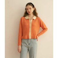 모어댄라이크 LAMBSWOOL FRILL CARDIGAN - PEACH