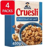 Quaker Cruesli Milk Chocolate 퀘이커 크루슬리 밀크 초콜렛 그래놀라 450g 4팩