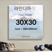 30x30cm 라인 디아섹액자 , 정사각아크릴액자, 정사각디아섹 (인쇄 +압축아크릴)