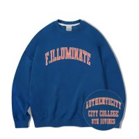 FILLUMINATE 오버핏 시티칼리지 스웨트 셔츠-블루 Overfit CityCollege Sweat Shirt-Blue