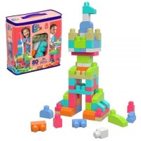 Mega Bloks Building Toys 용 블록 80피스 대형 빌딩 가방 보관용 가방 Fisher-Price 1-