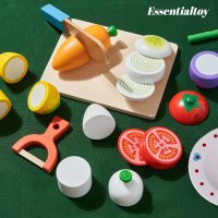 에센셜토이 원목 주방놀이 소품 어린이 소꿉 역할 놀이 장난감 야채 세트 내장 자석