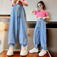 여아 텐셀 모기 바지 여름 청바지 girls casual pants A8