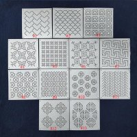 일본 스타일 사시코 스텐실 자수 패턴 퀼트 스티치 몰드 직경 4 인치 13 패턴 옵션