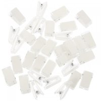 30 Pcs Self-Adhesive Clip Hangers Plastic Rubber Wall Clips Badge ID Iron Name Tag Holders