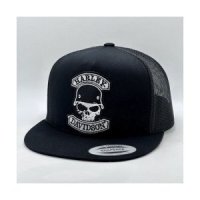 Harley Davidson Trucker Hat Retro Skull Helmet Patch on Yupoong 6006 Snapback 636256